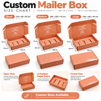 Boîte à courrier personnalisée avec insert en papier à 3 positions et logo en relief, boîte cadeau orange pour les produits de beauté, les soins de la peau et l'emballage d'abonnements