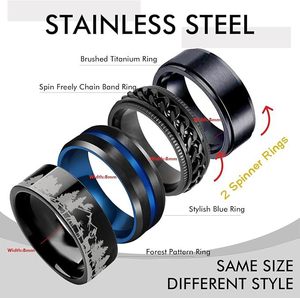 24 Nuovi Modelli dei Set di Anelli in Acciaio Inossidabile per Uomo in Stile Retrò Europeo e Americano di Xiyin, Bestseller su <span class=keywords><strong>Ama</strong></span> - Product Image 2