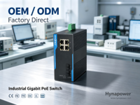 Switch Industrial OEM/ODM de 4 Puertos 10/100M Sin Administración para Montaje en Riel DIN con 2xSFP, IP40, Entrada 12-57Vdc, -40~75°C ℃   CE FCC para Redes de PLC/Sensores