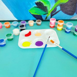 Juego de 20 tiras de pintura acrílica a granel populares en 12 colores con 40 pinceles y 20 paletas para pintura en lienzo - Product Image 5