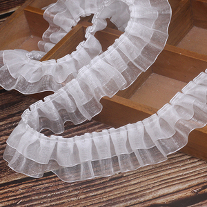 Offre Spéciale 4cm Ruffle Dentelle Garniture Organza Français Dentelle Garniture Guipure Garniture Tissu - Product Image 6