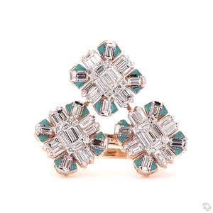 Hermoso Anillo de Diamantes de Oro para Mujer, Joyería Fina, Brillo Real, Clásico y Elegante, Regalo de Boda o Compromiso - Product Image 3