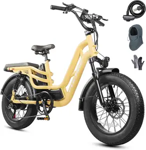 Electric Bike 750W Cruiser Bicycle with 32Mph 48V15Ah Removable Lithium Battery Electric Bicycle for Adults 7 Speed