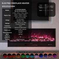 Cheminée électrique encastrable 48 pouces 750W/1500W linéaire CE avec minuterie personnalisable, réglable, sans conduit, flamme LED pour hôtel et maison