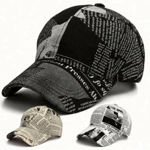 Gorras para Hombre y Mujer, Primavera Verano, Moda Retro, Gorra de Béisbol con Diseño de Periódico, Gorra Coreana para Deportes al Aire Libre, Protección Solar - Product Image 1