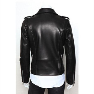 Nueva <span class=keywords><strong>chaqueta</strong></span> de cuero de motocicleta lavada para <span class=keywords><strong>hombre</strong></span> de primavera y otoño con <span class=keywords><strong>chaqueta</strong></span> de cuero de imitación con cremallera de solapa negra. - Product Image 3