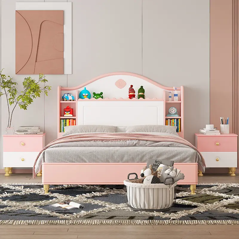 Novo tipo moderno design para meninos e meninas crianças cama móveis quarto conjunto crianças cama dupla