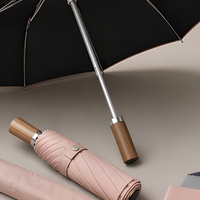 Parapluie pliant pour femmes, anti-UV, revêtement noir, ouverture et fermeture automatiques, trois plis, léger, logo personnalisé
