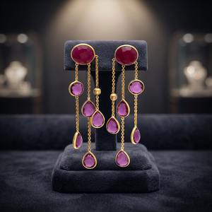 Nouveauté : Boucles d'oreilles pendantes CZ vertes et blanches, tendance, plaquées or 14 carats, pour anniversaire - Product Image 3