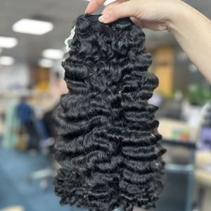 Extensions de cheveux humains en vrac, bruts, bouclés et ondulés, non-Remy, à <span class=keywords><strong>double</strong></span> trame, fabriquées à la machine, origine Cambodge - Product Image 1