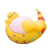 Géante fille de dessin animé gonflable colorée, imperméable, résistante au soleil et durable avec lumière pour la décoration extérieure d'événements