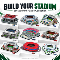 Puzzle 3D Stade de Football DIY – Maquette d'Architecture Miniature pour Fans de Football – Présentoir de Bureau – Plusieurs Designs