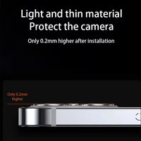 Iphone 14 15 16 pro max Filme de protection de l'objectif d'appareil photo diamant en cadre métallique de haute qualité