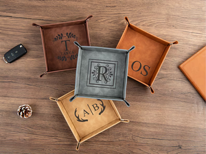 <span class=keywords><strong>Plateau</strong></span> de rangement en cuir gravé au laser en gros, <span class=keywords><strong>plateau</strong></span> de valet en similicuir personnalisable avec logo et monogramme pour hommes - Product Image 5