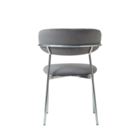 Ensemble table et chaises de salle à manger contemporaines élégantes, argentées et dorées scintillantes, avec pieds en acier recouverts de velours, pour la maison ou le bureau