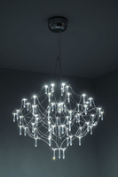 Luminaires suspendus pour escalier, restaurant, villa, lumière blanc chaud, acier inoxydable, lustres