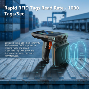 เครื่องอ่านบาร์โค้ดแบบมือถือ UHF ความละเอียดสูง 5.7 นิ้ว รองรับ NFC RFID 1D/2D ระยะไกล ใช้ชิป Impinj E710 - Product Image 3