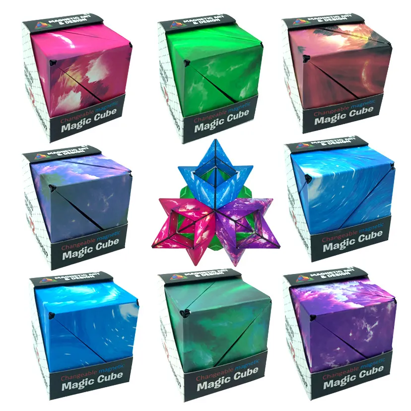 2024 Hot Selling Foldable 3D Magic Cube Fidget Toy 3D Infinity Geometry Magnetic Magic Cube for Children Adult
