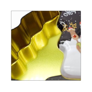 <strong>Christmas</strong> <strong>Tree</strong> Shaped Tin <strong>Box</strong> Santa Claus Metal Cookie Container Holiday Gift Packaging for Candy Biscuits <strong>Storage</strong> - Product Image 4