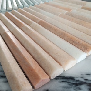 Mosaico de Mármol Crema Rosa, Baldosas Redondas de 10 mm de Grosor, para Uso en Habitaciones Modernas - Product Image 1