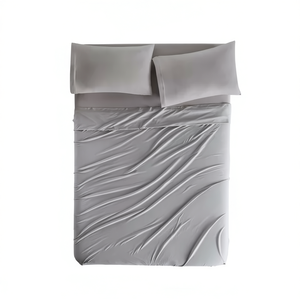 Sábanas de Tela Glacial Gray Tamaño Queen, 400 Hilos, Algodón Transpirable, para Todas las Estaciones, Ropa de Cama para el Hogar - Product Image 1