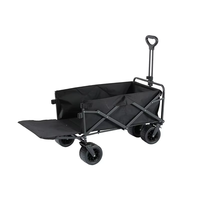 Chariot de camping amélioré pour l'extérieur, chariot à quatre roues de grande capacité, tissu Oxford épaissi, double frein et roues universelles