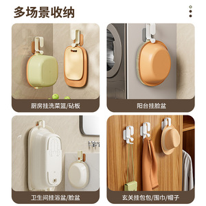 Cream Colored Wall Mounted <b>Hooks</b> Double <b>Hook</b> Moisture Proof For Bathroom Storage - Product Image 4