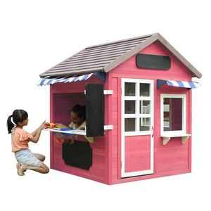 어린이용 야외 정원 유치원 목재 키오스크 판매대 신형 플레이하우스 칠판 포함 - Product Image 3