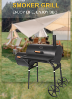 Gril de barbecue à charbon portable Offres Spéciales avec table d'appoint gril de fumoir extérieur pliant pour pique-nique et camping