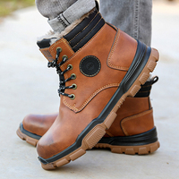 Chaussures Deltaplus pour hommes Bottes de sécurité pour le travail Chaussures de sécurité décontractées en cuir et chaudes pour l'hiver