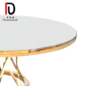 Lujo de acero inoxidable redondo banquete fiesta comedor cena vidrio boda mesa para evento - Product Image 5