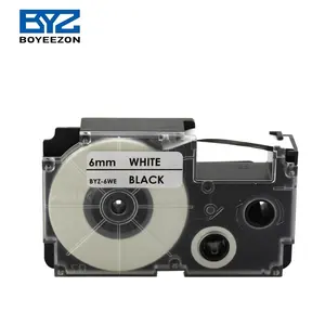 Heißer verkauf Kompatibel 6mm schwarz auf weiß label band XR-6WE für Casio etikett drucker