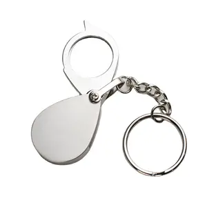 Johold Mini portable 10x magnifying glass key chain Reading newspaper elderly children map jewelry focus ignition