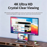 USB 3.1 Type-C to HDTV 3-in-1 Expansion Dock for Gaming Consoles Mobile Phones Tablets and Laptops Multi-functional Hub