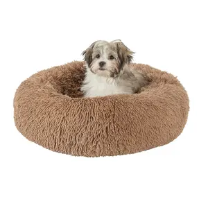 Letto per cani in soffice pelliccia sintetica con letto per cani in peluche Anti S letto per animali domestici rotondo ortopedico calmante per cani e gatti