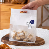 Pochette personnalisée en plastique transparente à fond plat carré en plastique transparent étanche alimentaire collation écrou pochette à fermeture éclair avec poignée