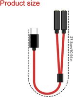 2-in-1 USB-C auf 3,5-mm-Klinken-Audioadapter mit Mikrofon-Kopfhörer-Splitter, Typ-C auf Dual-Buchse Aux-Kabel für Samsung iPad iPhone 17