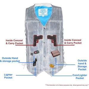 Chaleco de Cuero para Hombre MLM3540 2025, Diseño Clásico con 10 Bolsillos, Color Marrón Desgastado - Product Image 5
