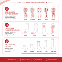 Chaussettes de yoga avec logo mignon à motifs personnalisés, chaussettes Pilates confortables et chaudes, chaussettes de yoga de gymnastique