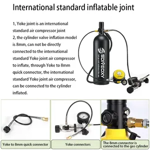 Cylindre de plongée portable 4L, mini-bouteille d'air, respirateur de plongée, équipement de plongée de secours, dispositif de respiration sous-marine - Product Image 5