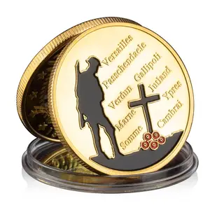 연합국의 승리의 세기 기념품 금도금 동전 위대한 전쟁 (1914-1918) 기념 동전 도전 동전