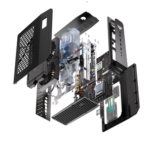 พีซีเกมมิ่งขนาดเล็ก DX1 ประสิทธิภาพสูง พร้อมซีพียู I9-14900KF การ์ดจอ RTX 4070 12G รองรับแรม 2xDDR5 รวม 96GB ระบายความร้อนด้วยน้ำ - Product Image 6