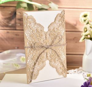 Flower Hollow Cut Wedding <strong>Invitations</strong> Elegant Engagement Mariage Wedding <strong>Invitation</strong> Card With Rope <strong>Free</strong> Envelope Seals - Product Image 4