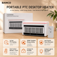 Chauffage électrique BANCO pour le printemps et la saison humide, mode ventilateur en céramique PTC et télécommande silencieuse pour la maison et le bureau
