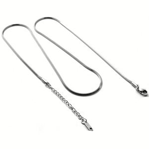 0.9mm1.2mm1.5mm2mm Design Small Thin Mens Stainless Steel Solid Round Square Snake Bone Chain Snake Chain Necklace for Men - Product Image 1
