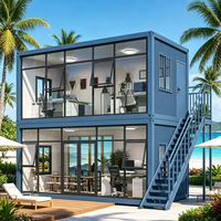 Bâtiment modulaire préfabriqué en acier à montage rapide sur site, à double étage, pour bureau de plage