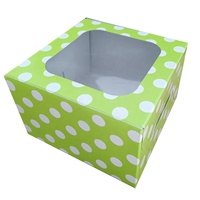 Caja de pastel con patrón de puntos con impresión de logotipo personalizado a granel con ventanas transparentes caja de embalaje de pastel de papel de buena calidad