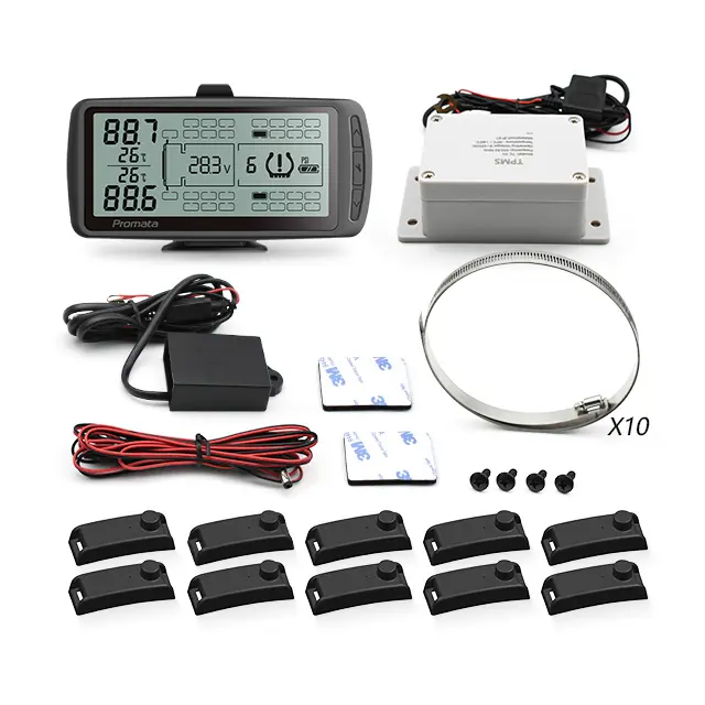 Promata - Sistema de monitoramento de pressão dos pneus de rodas, sistema de controle de pressão de pneus, com sensores de 8 12 18 22 34 110 e 203 psi, frota de reboques de caminhão