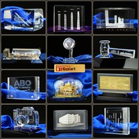 Modèles architecturaux sur mesure en quartz transparent sculpté à l'intérieur, de niveau national, souvenirs haut de gamme, décor d'entreprise, commémoratifs