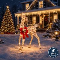 Oferta Especial: Set Familiar de Renos Navideños Iluminados para Jardín Exterior con Luces LED, Estacas y Bridas